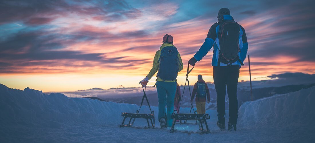 Gemütlich Rodeln im Winterurlaub